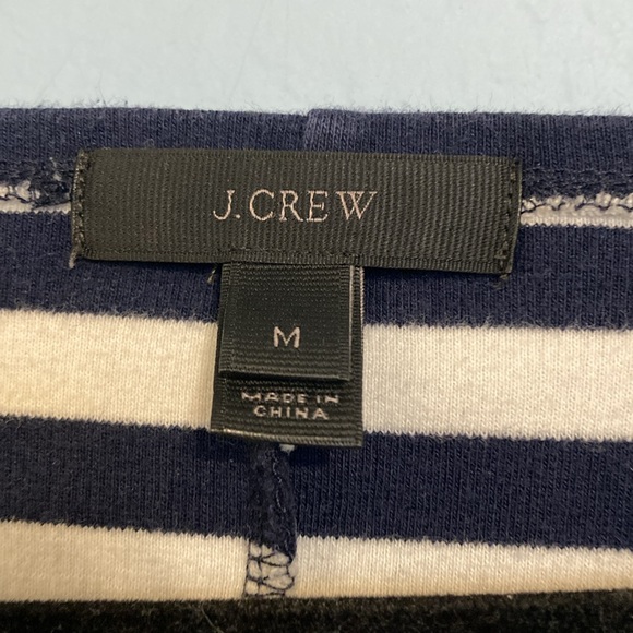 J. Crew Womens Sz M Navy Ivory Nautical Stripe Ponte Mini Shift Dress Colorblock - Picture 5 of 13